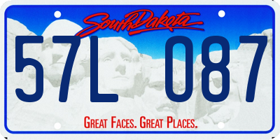 SD license plate 57LO87