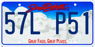 SD license plate 57LP51