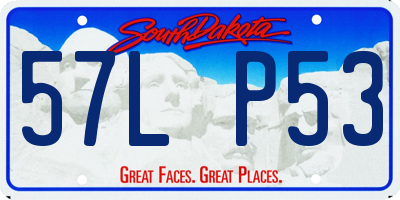 SD license plate 57LP53
