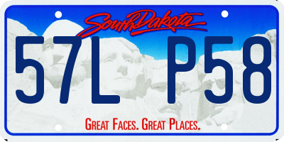 SD license plate 57LP58