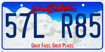 SD license plate 57LR85