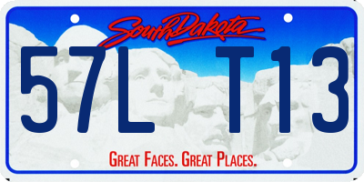 SD license plate 57LT13