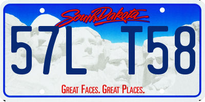 SD license plate 57LT58