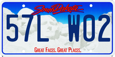 SD license plate 57LW02