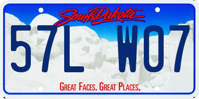 SD license plate 57LW07