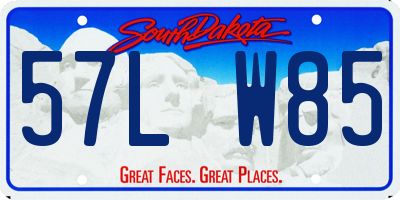 SD license plate 57LW85