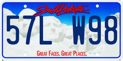 SD license plate 57LW98