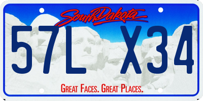 SD license plate 57LX34