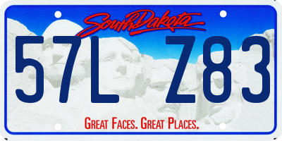 SD license plate 57LZ83