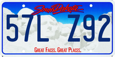 SD license plate 57LZ92