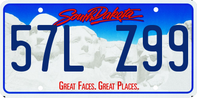 SD license plate 57LZ99