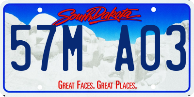 SD license plate 57MA03