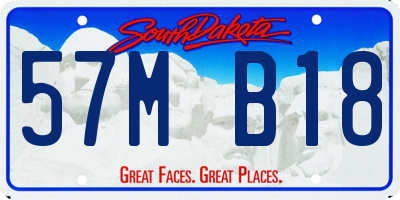 SD license plate 57MB18