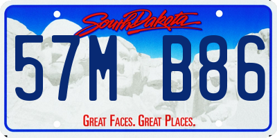 SD license plate 57MB86