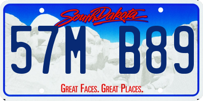 SD license plate 57MB89