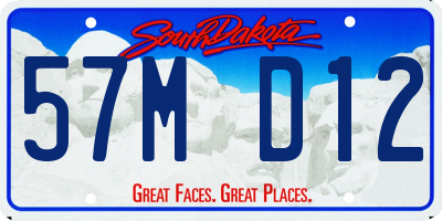 SD license plate 57MD12