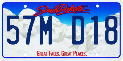 SD license plate 57MD18