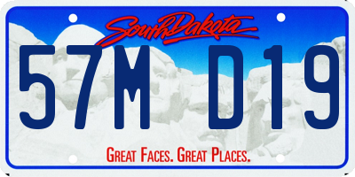 SD license plate 57MD19
