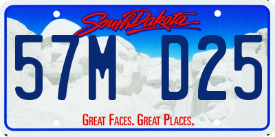 SD license plate 57MD25