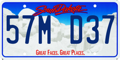 SD license plate 57MD37