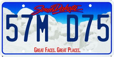 SD license plate 57MD75