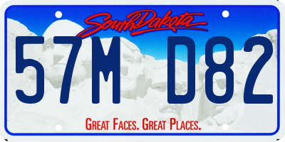 SD license plate 57MD82