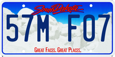 SD license plate 57MF07