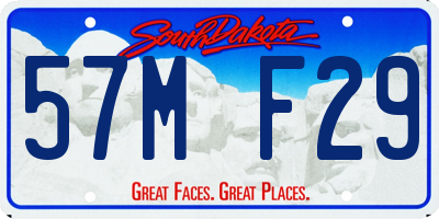 SD license plate 57MF29