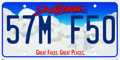SD license plate 57MF50