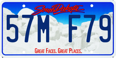 SD license plate 57MF79
