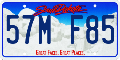 SD license plate 57MF85