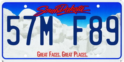 SD license plate 57MF89