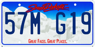 SD license plate 57MG19