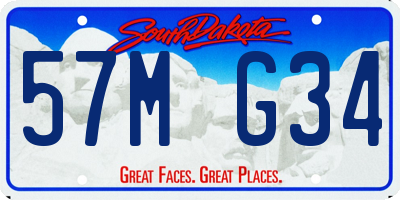 SD license plate 57MG34
