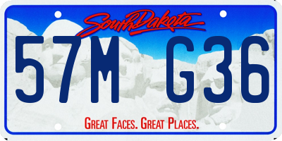 SD license plate 57MG36