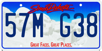 SD license plate 57MG38
