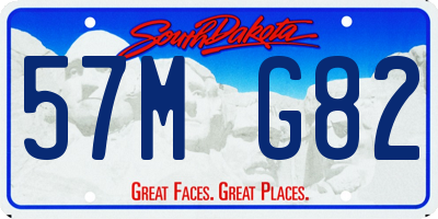 SD license plate 57MG82