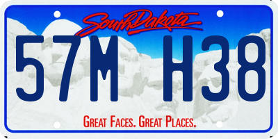SD license plate 57MH38