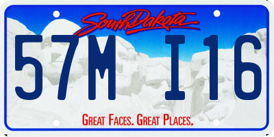 SD license plate 57MI16