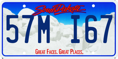 SD license plate 57MI67