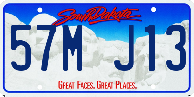 SD license plate 57MJ13