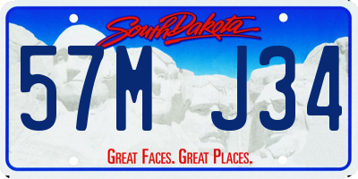 SD license plate 57MJ34
