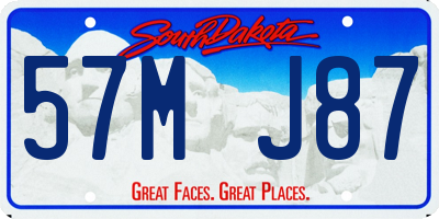 SD license plate 57MJ87