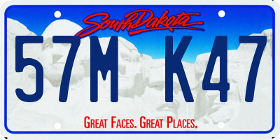 SD license plate 57MK47