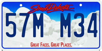 SD license plate 57MM34