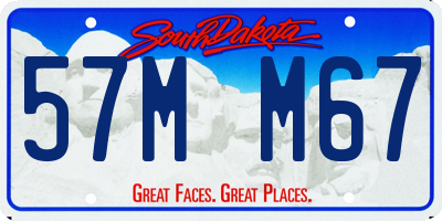 SD license plate 57MM67