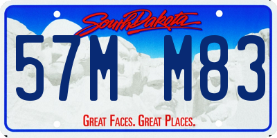 SD license plate 57MM83