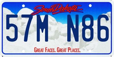 SD license plate 57MN86