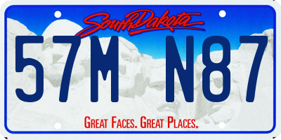 SD license plate 57MN87