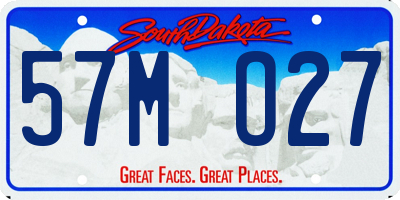 SD license plate 57MO27